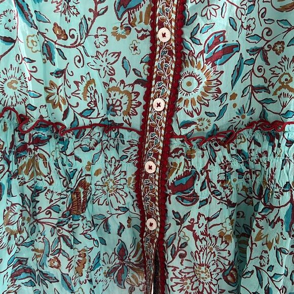 Poupette St. Barth Tesorino Mini Dress, Blue/ Red Trim, NWT, Size S/M - Picture 6 of 9